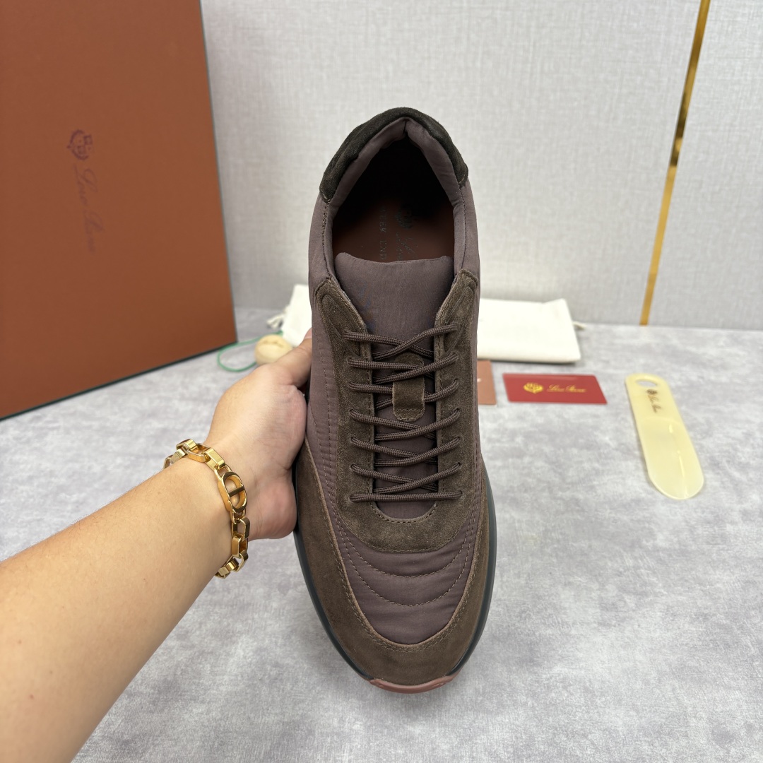 💋💍LP 家新品 Loro Pian* 诺悠*翩雅 Week End Walk 男士网面牛皮拼接休闲运动