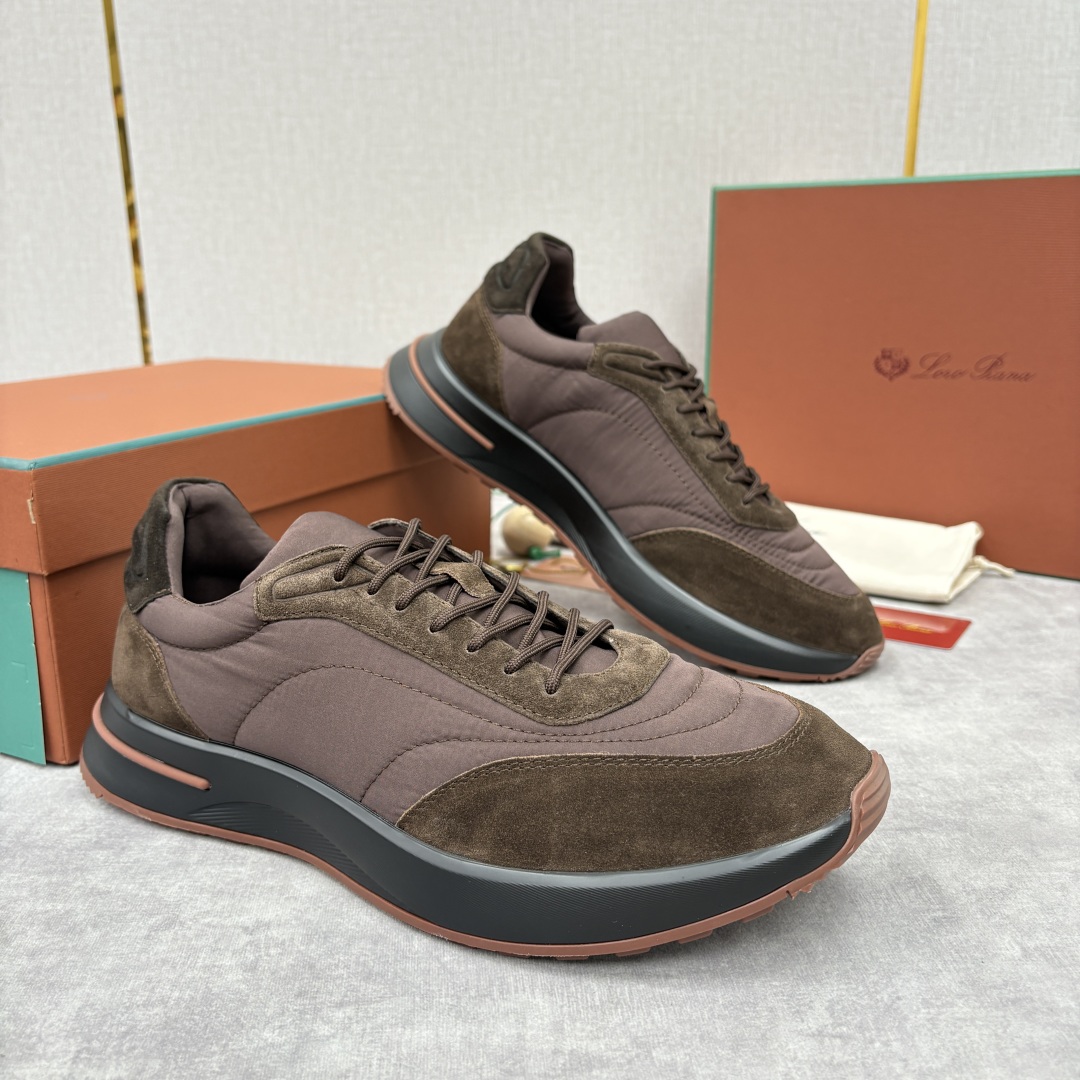 💋💍LP 家新品 Loro Pian* 诺悠*翩雅 Week End Walk 男士网面牛皮拼接休闲运动