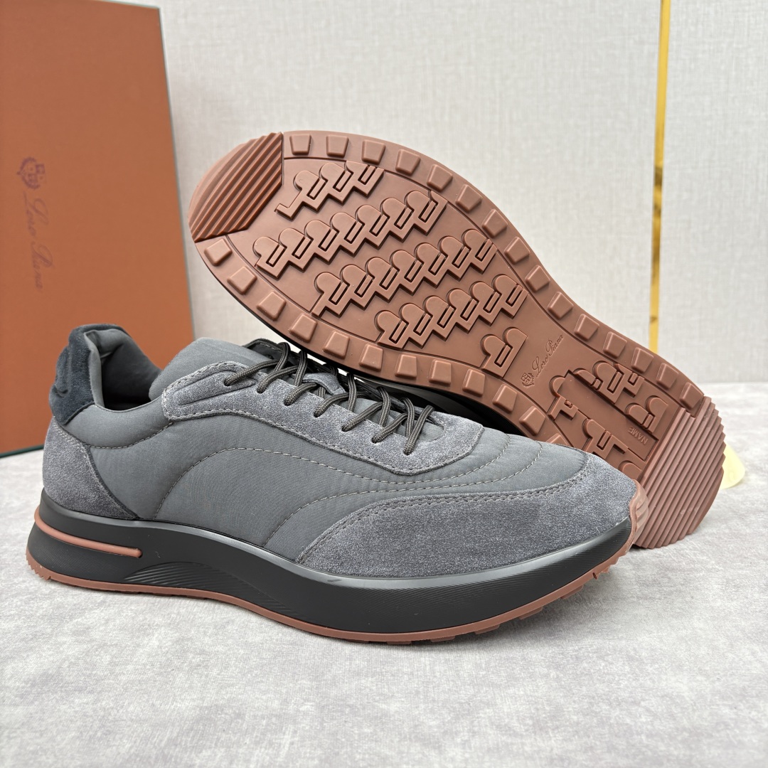 💋💍LP 家新品 Loro Pian* 诺悠*翩雅 Week End Walk 男士网面牛皮拼接休闲运动