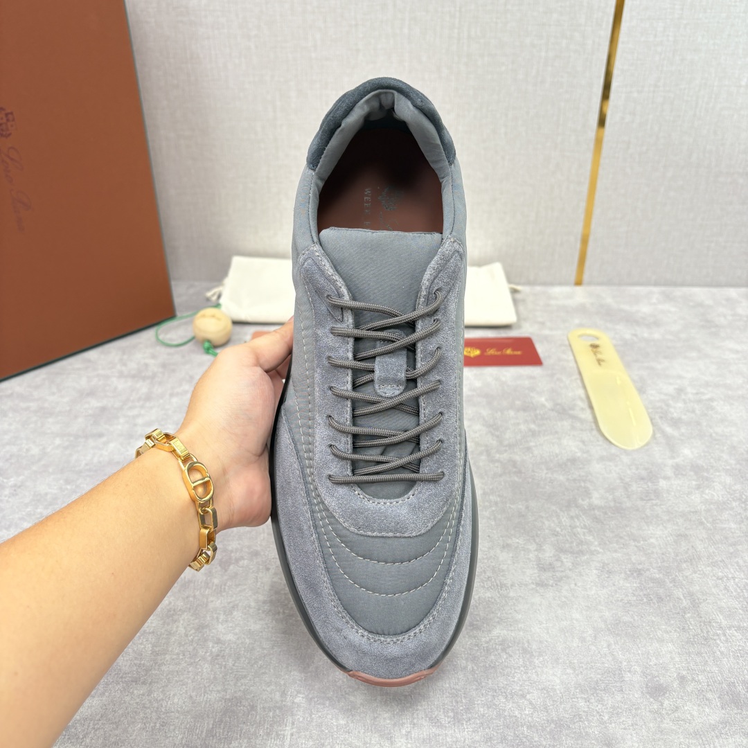 💋💍LP 家新品 Loro Pian* 诺悠*翩雅 Week End Walk 男士网面牛皮拼接休闲运动