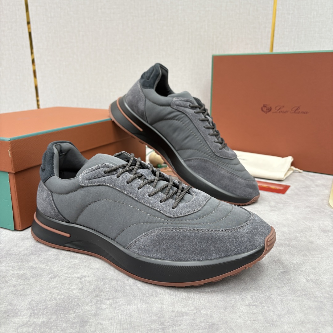 💋💍LP 家新品 Loro Pian* 诺悠*翩雅 Week End Walk 男士网面牛皮拼接休闲运动
