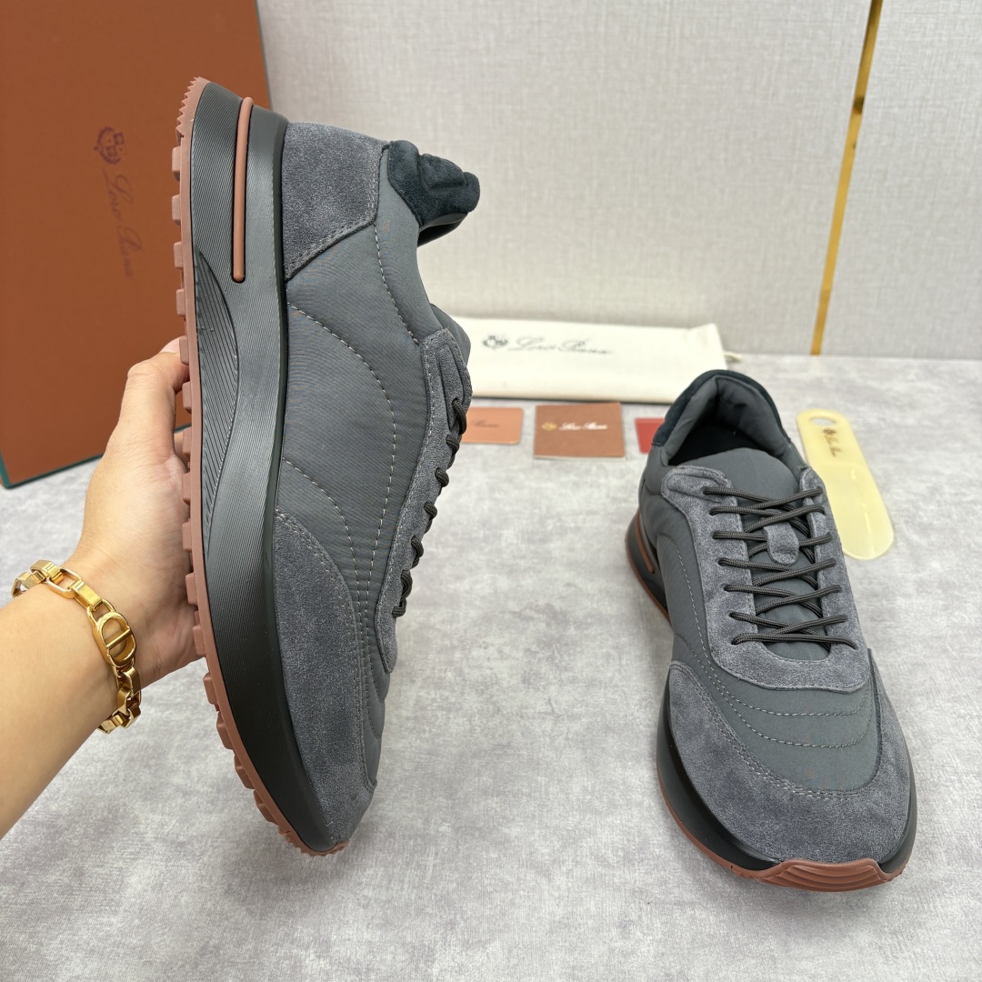 💋💍LP 家新品 Loro Pian* 诺悠*翩雅 Week End Walk 男士网面牛皮拼接休闲运动