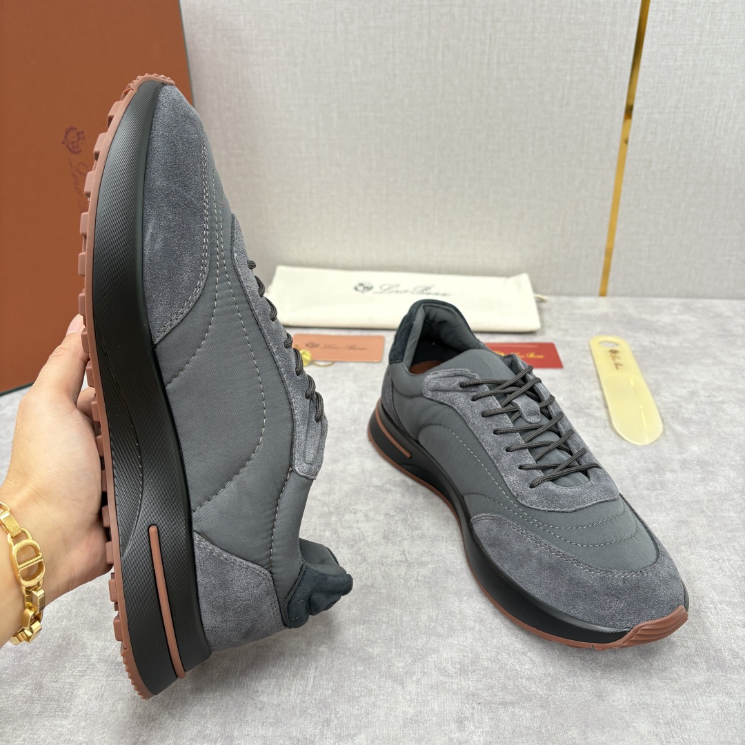 💋💍LP 家新品 Loro Pian* 诺悠*翩雅 Week End Walk 男士网面牛皮拼接休闲运动