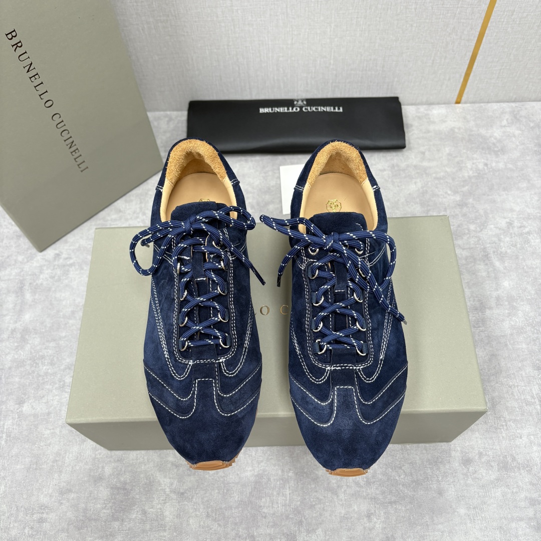 💋💍BC新品 Brunello Cucinell* 绒面牛皮低帮运动鞋 鞋面采用高品质的绒面革材质，触感