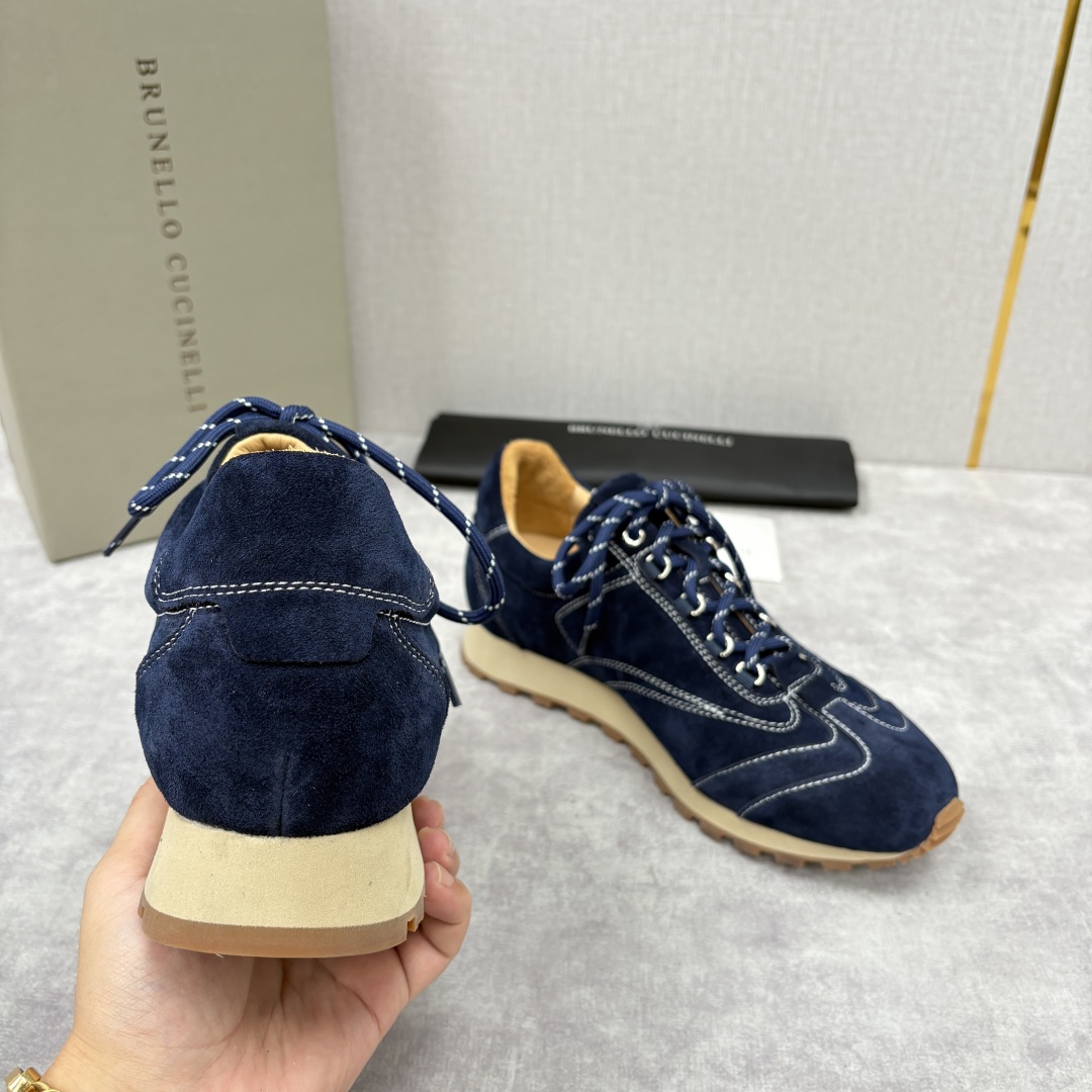 💋💍BC新品 Brunello Cucinell* 绒面牛皮低帮运动鞋 鞋面采用高品质的绒面革材质，触感
