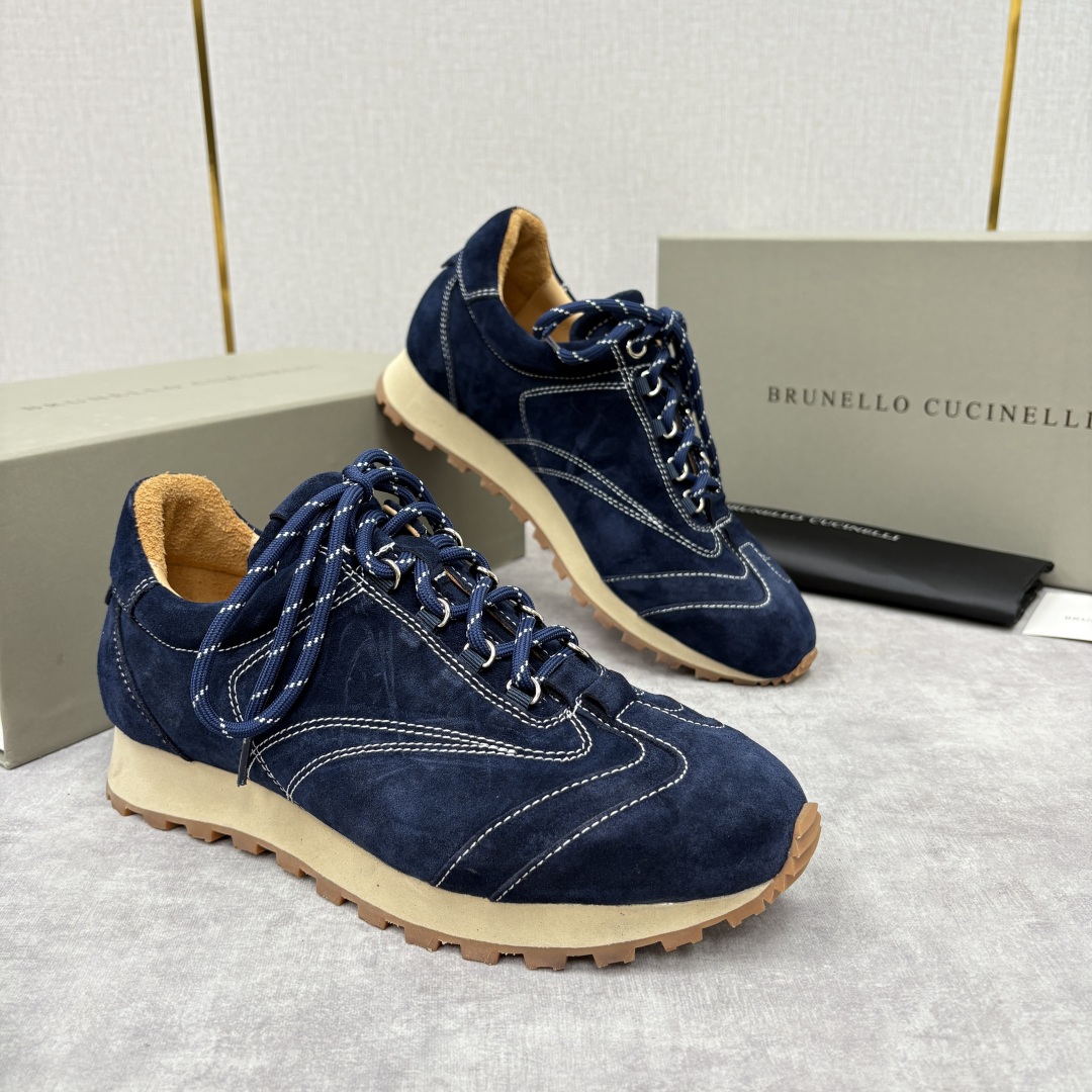 💋💍BC新品 Brunello Cucinell* 绒面牛皮低帮运动鞋 鞋面采用高品质的绒面革材质，触感