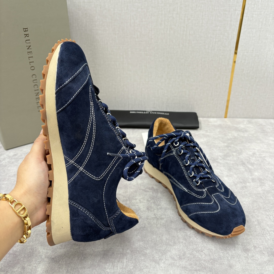 💋💍BC新品 Brunello Cucinell* 绒面牛皮低帮运动鞋 鞋面采用高品质的绒面革材质，触感