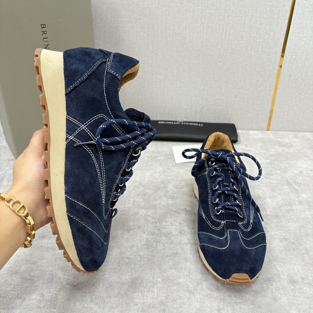 💋💍BC新品 Brunello Cucinell* 绒面牛皮低帮运动鞋 鞋面采用高品质的绒面革材质，触感