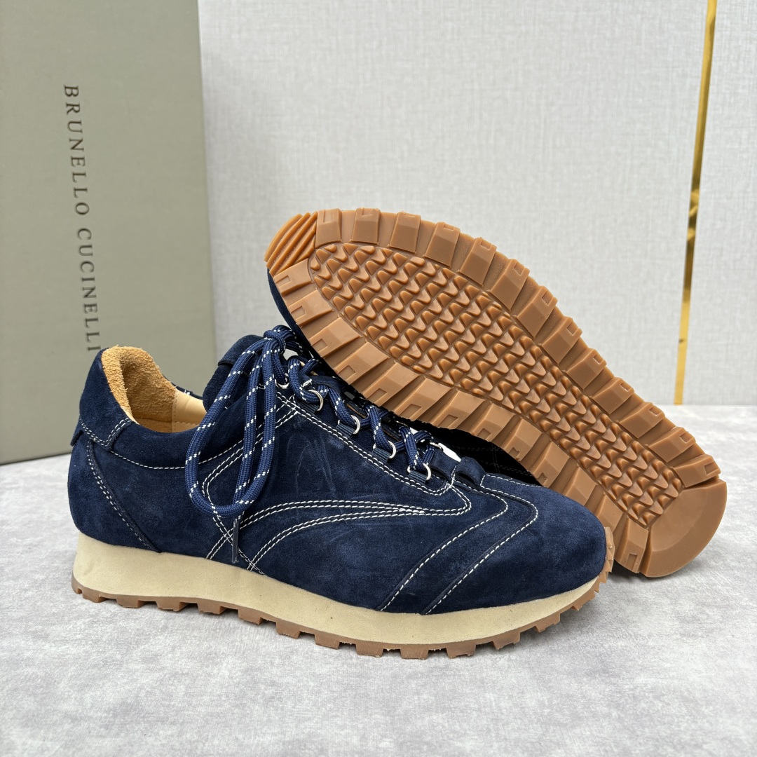 💋💍BC新品 Brunello Cucinell* 绒面牛皮低帮运动鞋 鞋面采用高品质的绒面革材质，触感