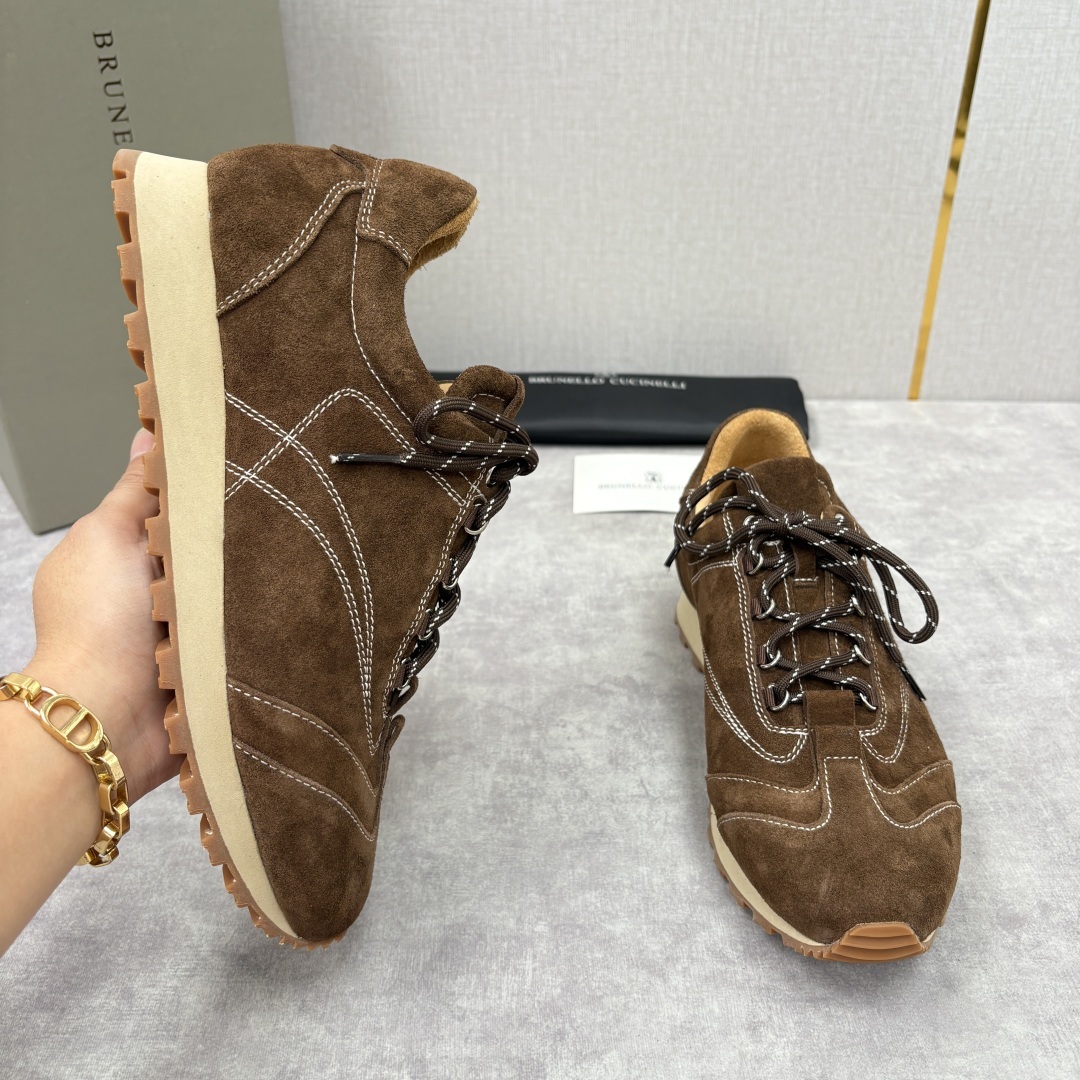 💋💍BC新品 Brunello Cucinell* 绒面牛皮低帮运动鞋 鞋面采用高品质的绒面革材质,触感