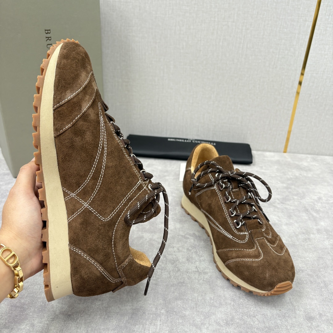 💋💍BC新品 Brunello Cucinell* 绒面牛皮低帮运动鞋 鞋面采用高品质的绒面革材质,触感