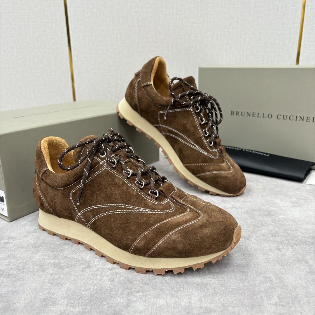 💋💍BC新品 Brunello Cucinell* 绒面牛皮低帮运动鞋 鞋面采用高品质的绒面革材质,触感