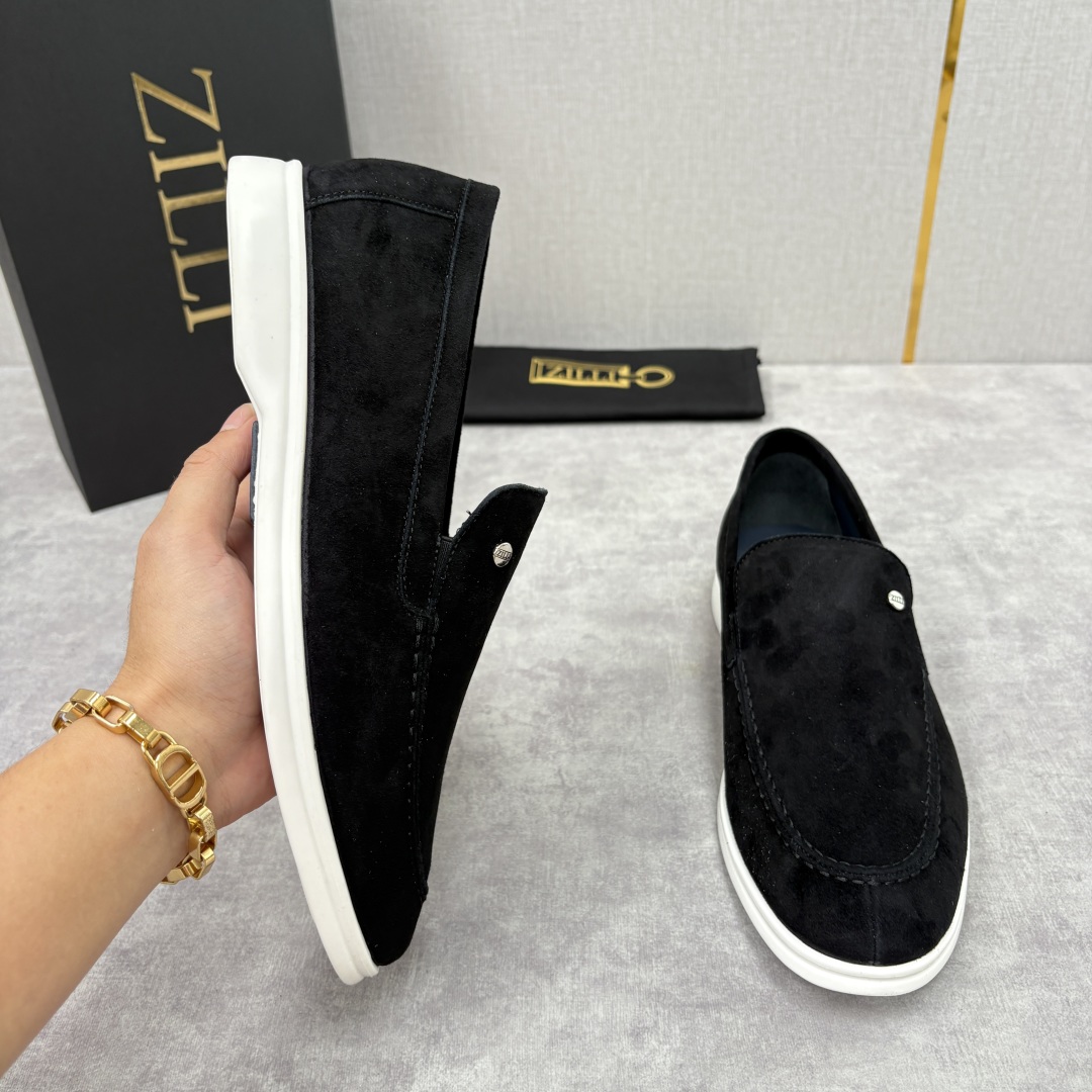 💋💍ZL家新品 Zill* 兹-利 是1970创立的法国奢侈男装品牌 男士新款休闲乐福鞋系列 采用进口绒