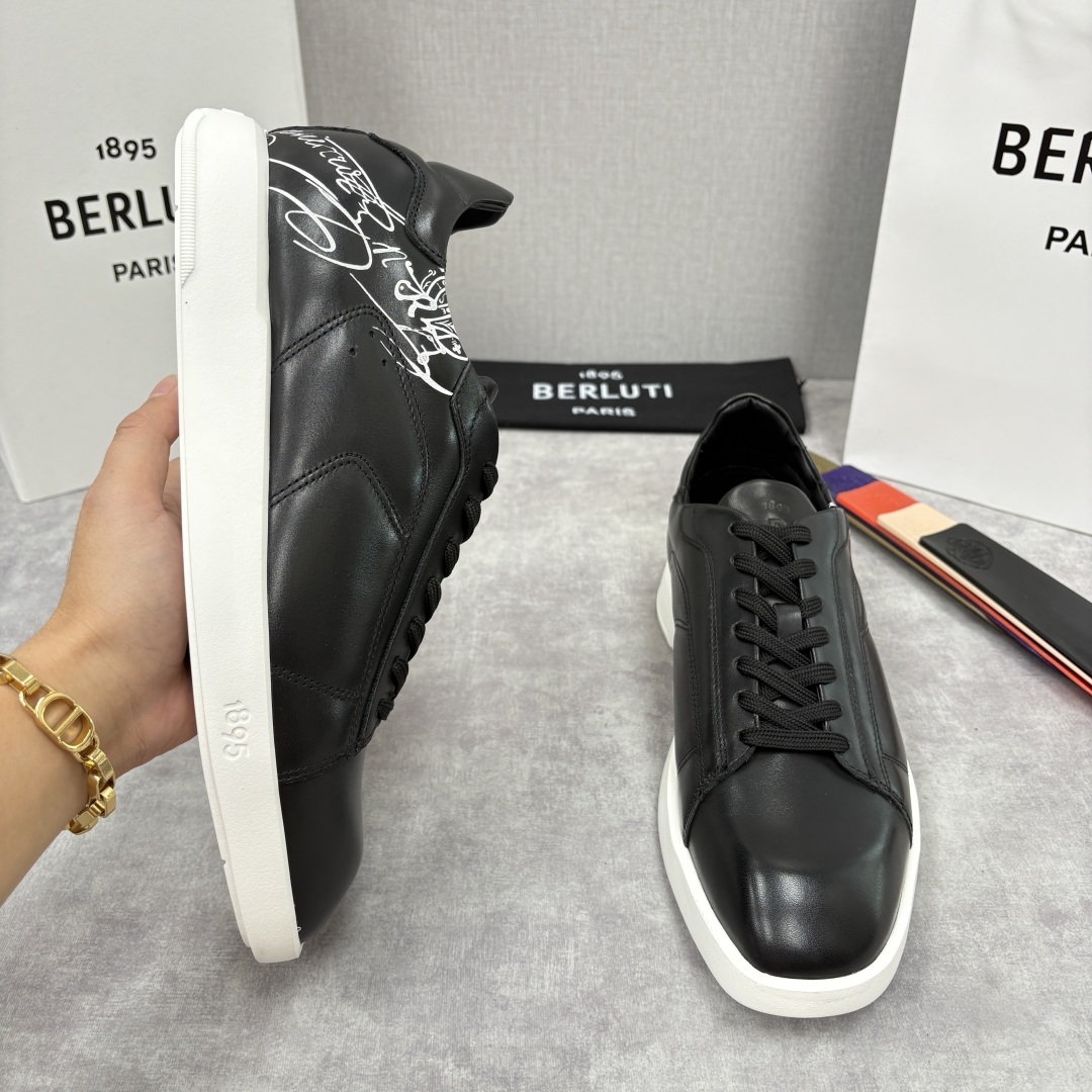 💋💍Berlut* 布鲁提 新款刀锋造型板鞋来袭 新品Stellar Scritto刺青手绘图纹休闲运动