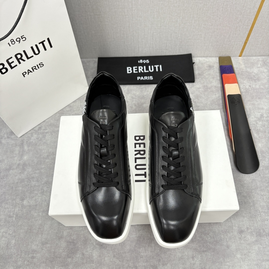 💋💍Berlut* 布鲁提 新款刀锋造型板鞋来袭 新品Stellar Scritto刺青手绘图纹休闲运动