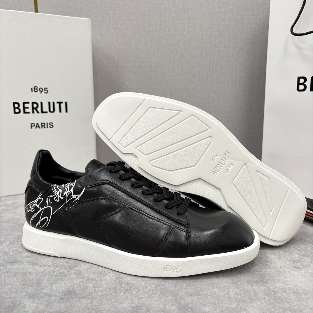 💋💍Berlut* 布鲁提 新款刀锋造型板鞋来袭 新品Stellar Scritto刺青手绘图纹休闲运动