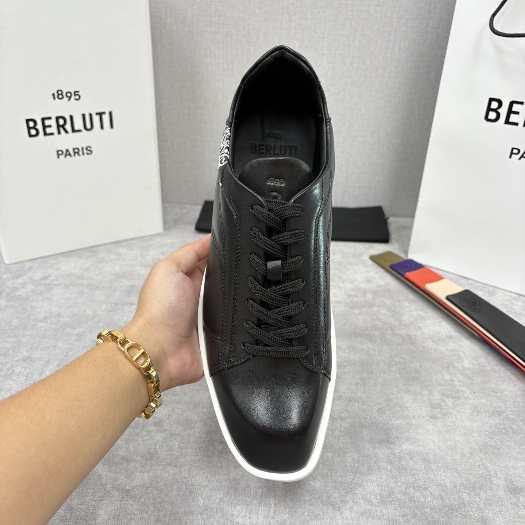 💋💍Berlut* 布鲁提 新款刀锋造型板鞋来袭 新品Stellar Scritto刺青手绘图纹休闲运动
