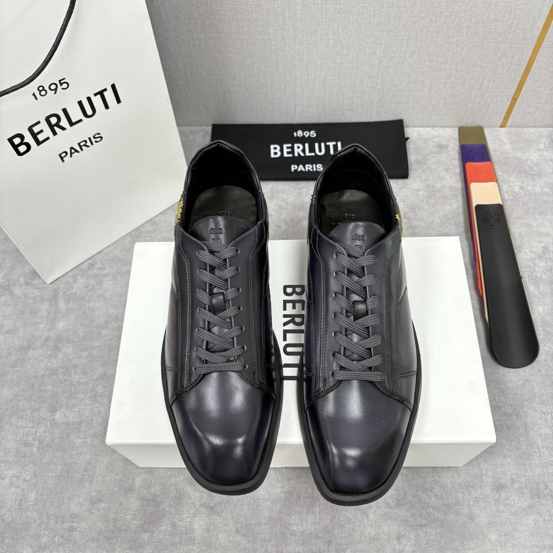 💋💍Berlut* 布鲁提 新款刀锋造型板鞋来袭 新品Stellar Scritto刺青手绘图纹休闲运动