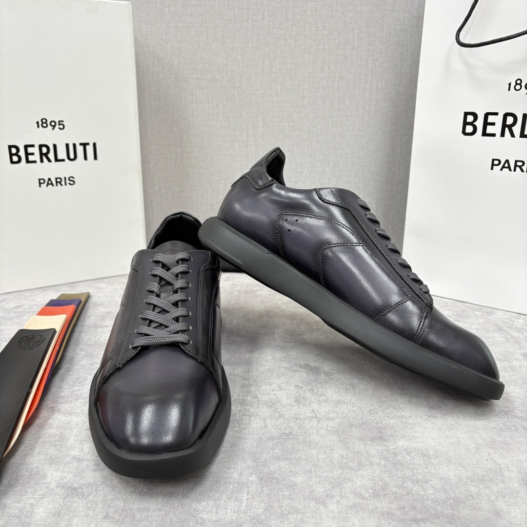 💋💍Berlut* 布鲁提 新款刀锋造型板鞋来袭 新品Stellar Scritto刺青手绘图纹休闲运动