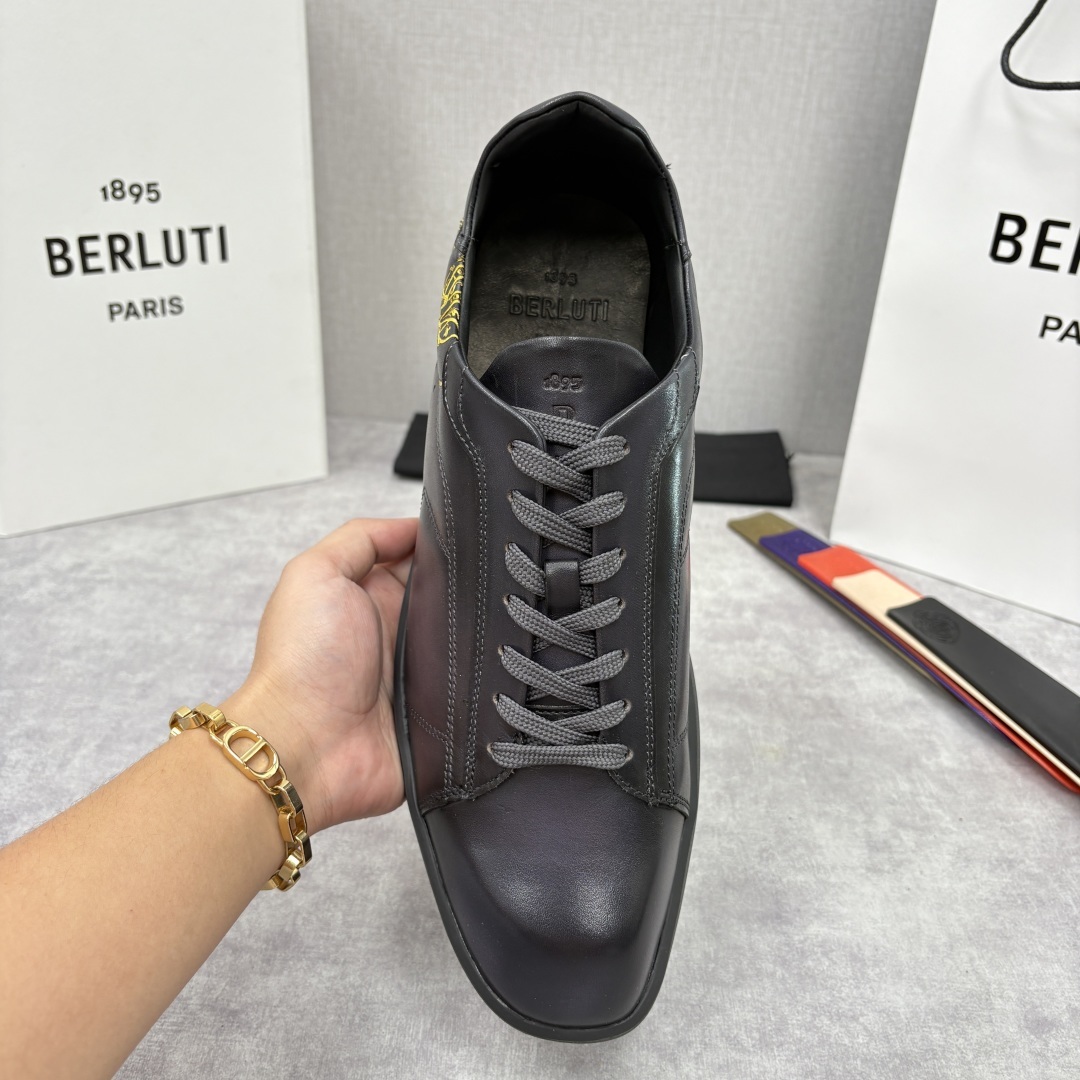 💋💍Berlut* 布鲁提 新款刀锋造型板鞋来袭 新品Stellar Scritto刺青手绘图纹休闲运动