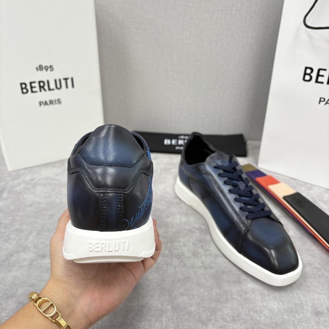 💋💍Berlut* 布鲁提 新款刀锋造型板鞋来袭 新品Stellar Scritto刺青手绘图纹休闲运动