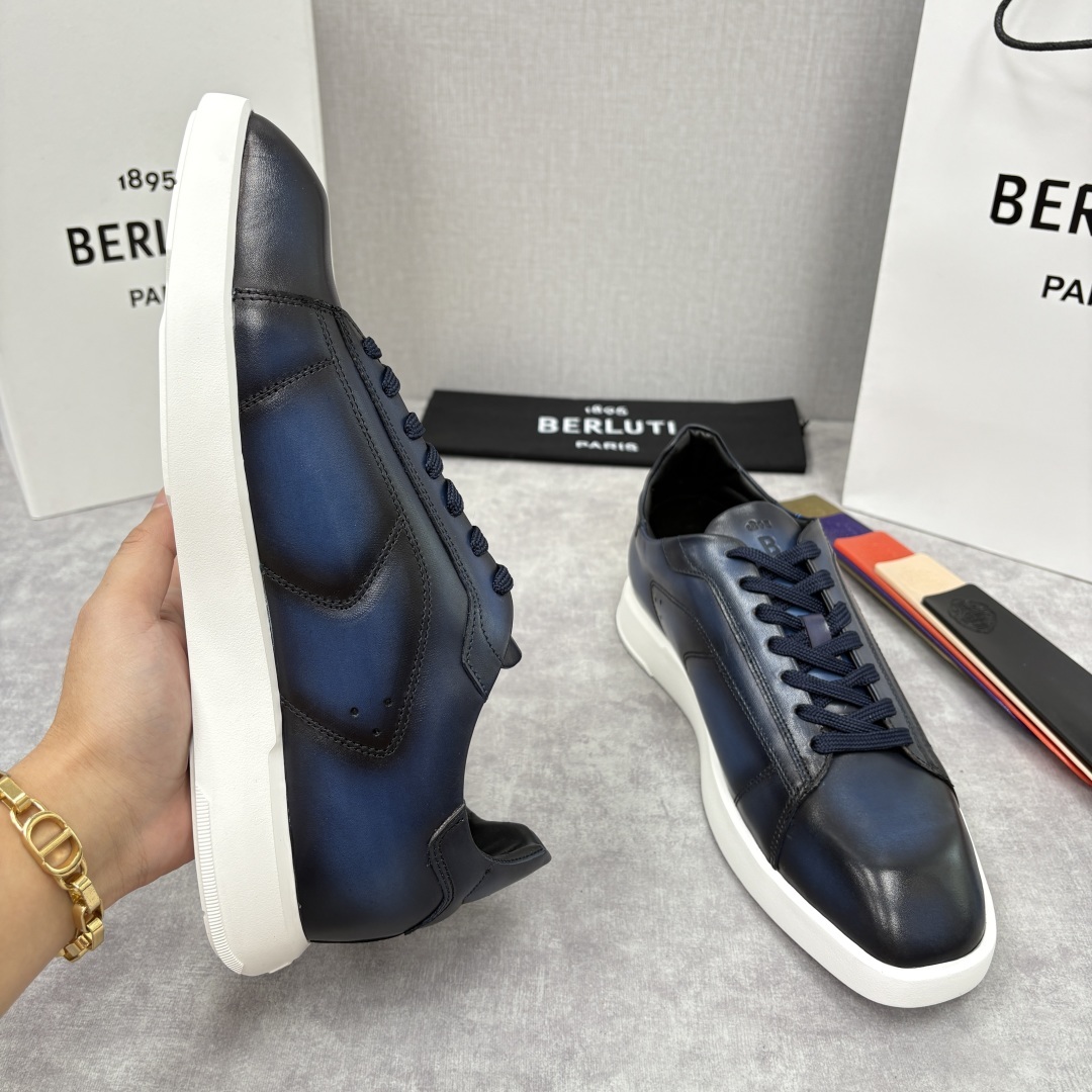 💋💍Berlut* 布鲁提 新款刀锋造型板鞋来袭 新品Stellar Scritto刺青手绘图纹休闲运动