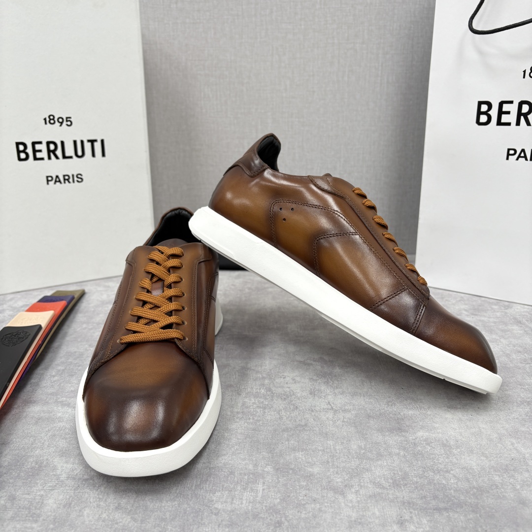 💋💍Berlut* 布鲁提 新款刀锋造型板鞋来袭 新品Stellar Scritto刺青手绘图纹休闲运动