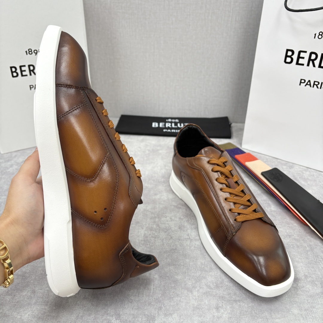 💋💍Berlut* 布鲁提 新款刀锋造型板鞋来袭 新品Stellar Scritto刺青手绘图纹休闲运动