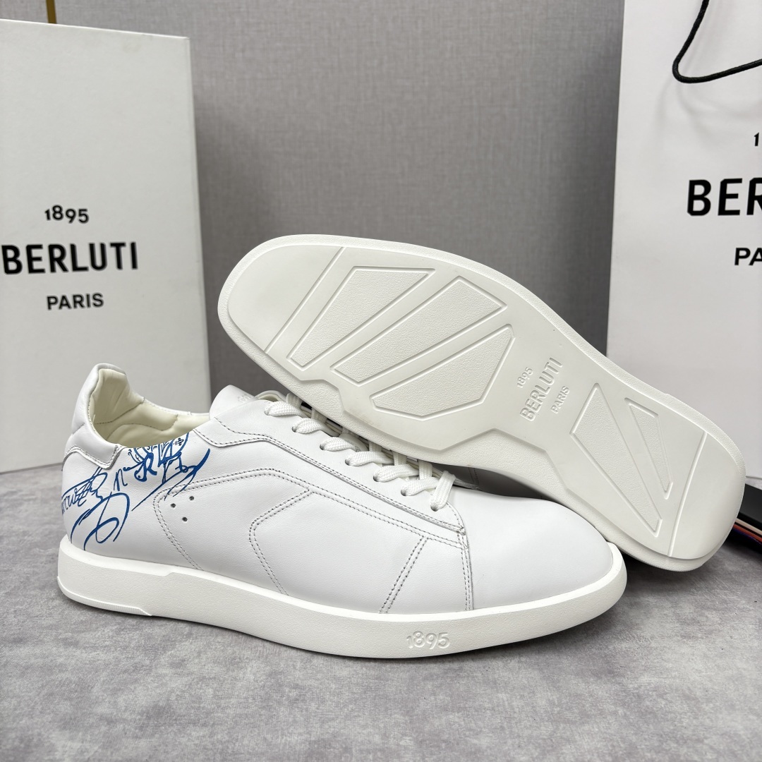 💋💍Berlut* 布鲁提 新款刀锋造型板鞋来袭 新品Stellar Scritto刺青手绘图纹休闲运动