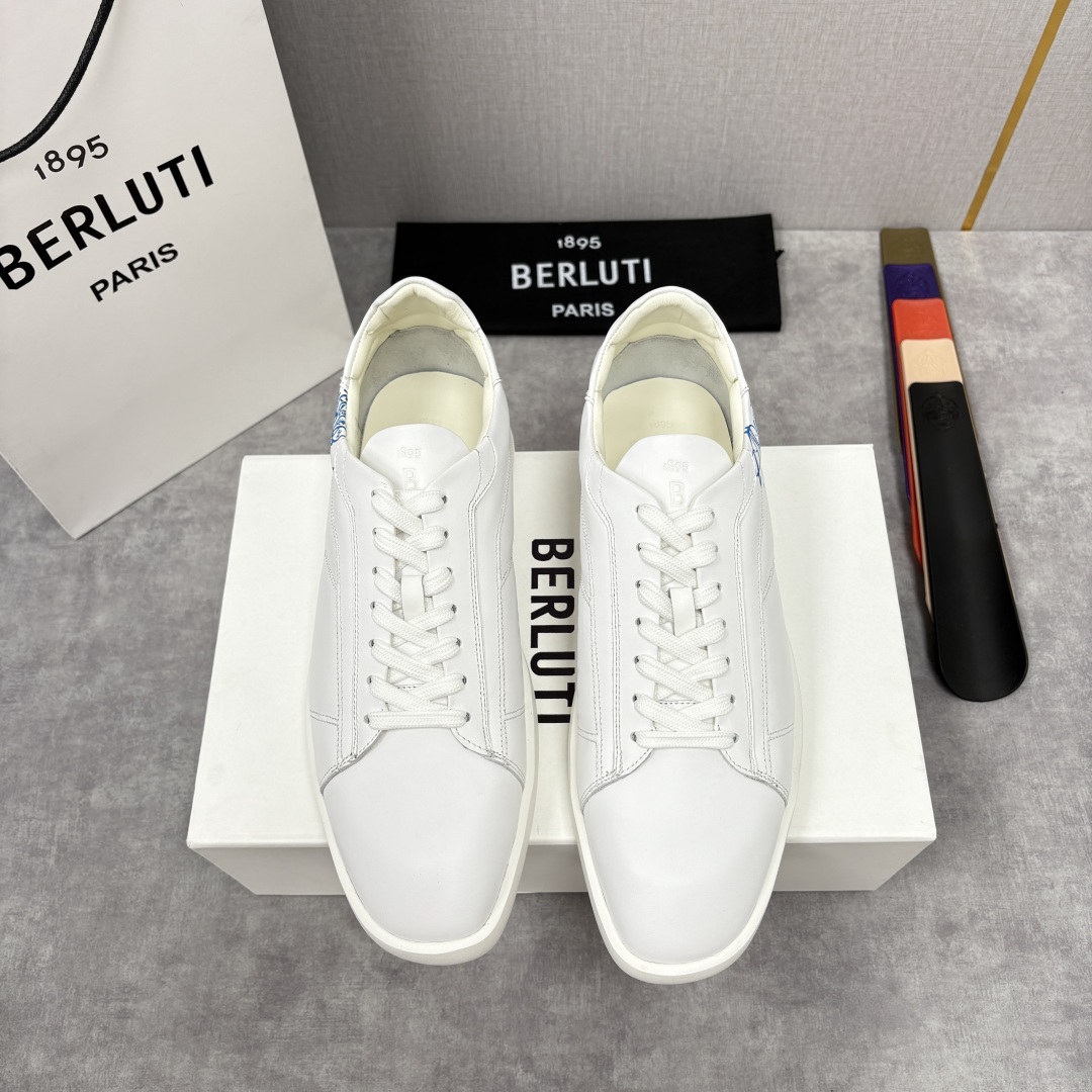 💋💍Berlut* 布鲁提 新款刀锋造型板鞋来袭 新品Stellar Scritto刺青手绘图纹休闲运动