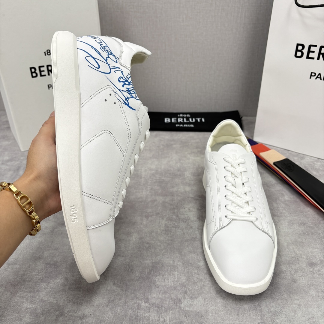 💋💍Berlut* 布鲁提 新款刀锋造型板鞋来袭 新品Stellar Scritto刺青手绘图纹休闲运动