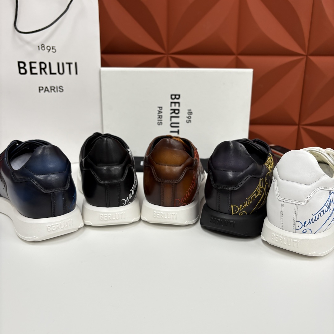 💋💍Berlut* 布鲁提 新款刀锋造型板鞋来袭 新品Stellar Scritto刺青手绘图纹休闲运动