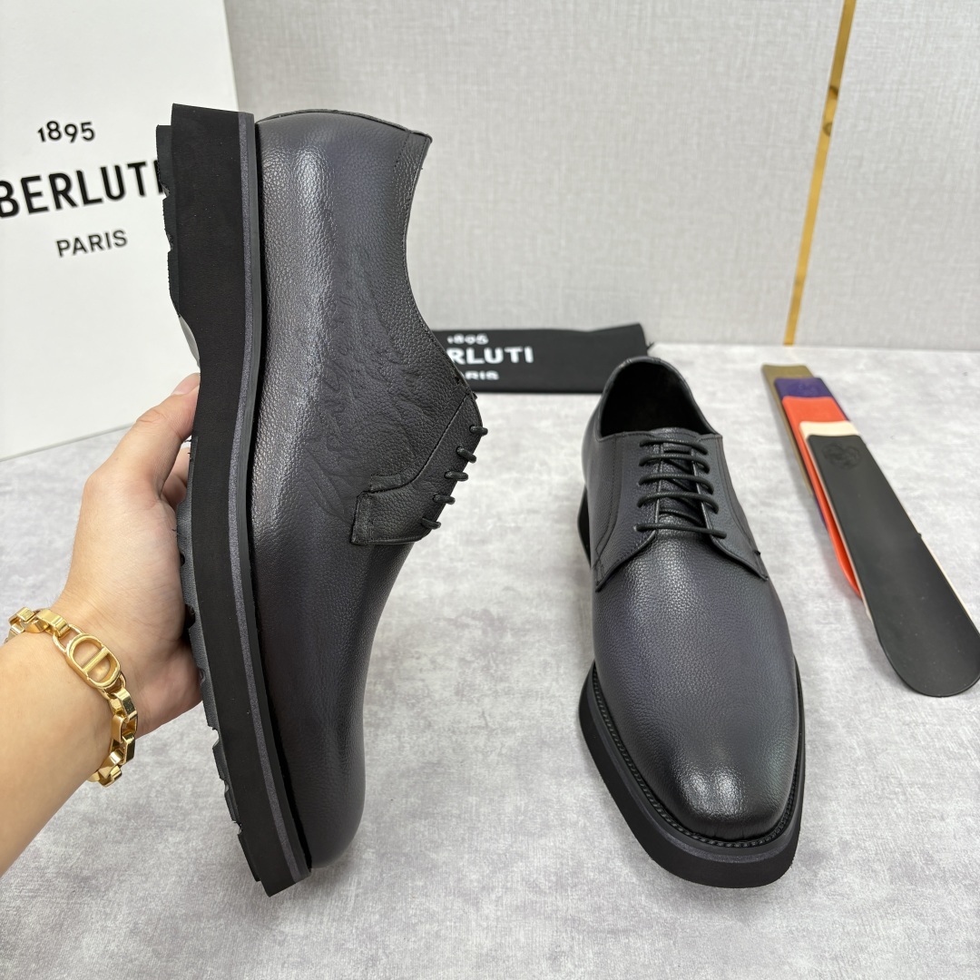 💋 💍 BERLUT* 布鲁提 New Alessio皮革牛津鞋 官方 17,100 男士厚底皮鞋 此款