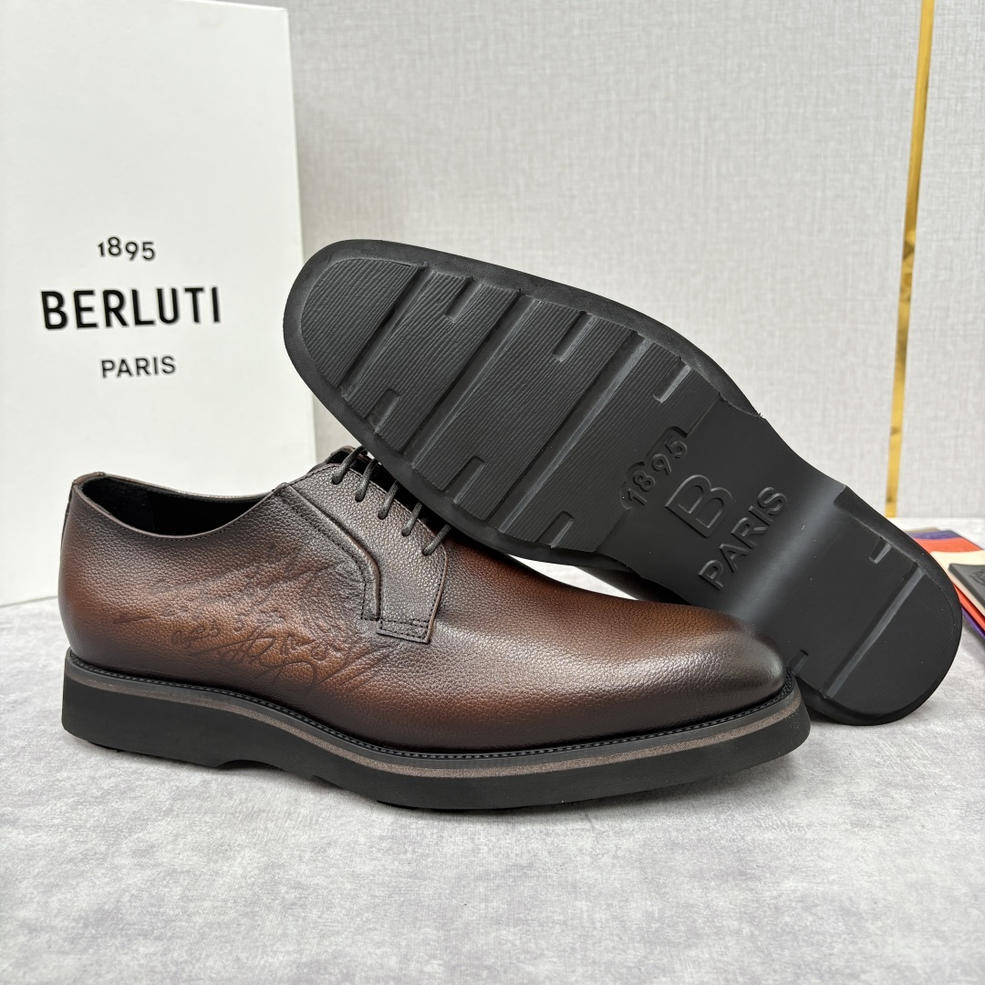 💋 💍 BERLUT* 布鲁提 New Alessio皮革牛津鞋 官方 17,100 男士厚底皮鞋 此款