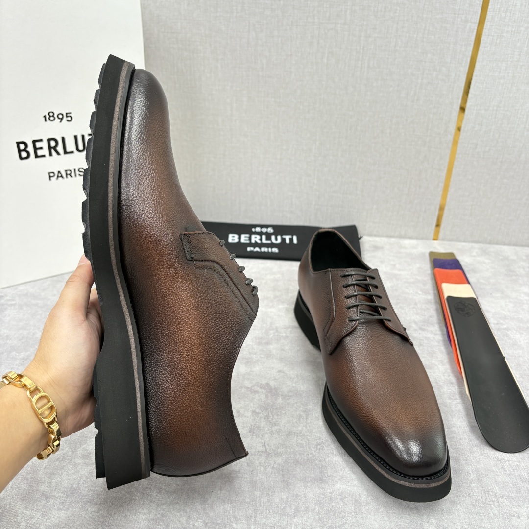💋 💍 BERLUT* 布鲁提 New Alessio皮革牛津鞋 官方 17,100 男士厚底皮鞋 此款