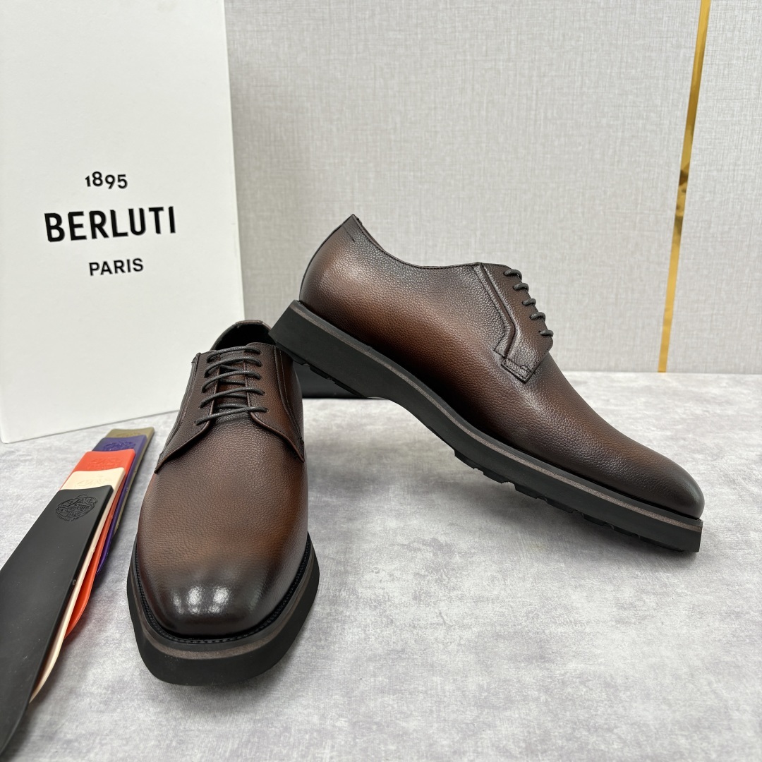 💋 💍 BERLUT* 布鲁提 New Alessio皮革牛津鞋 官方 17,100 男士厚底皮鞋 此款