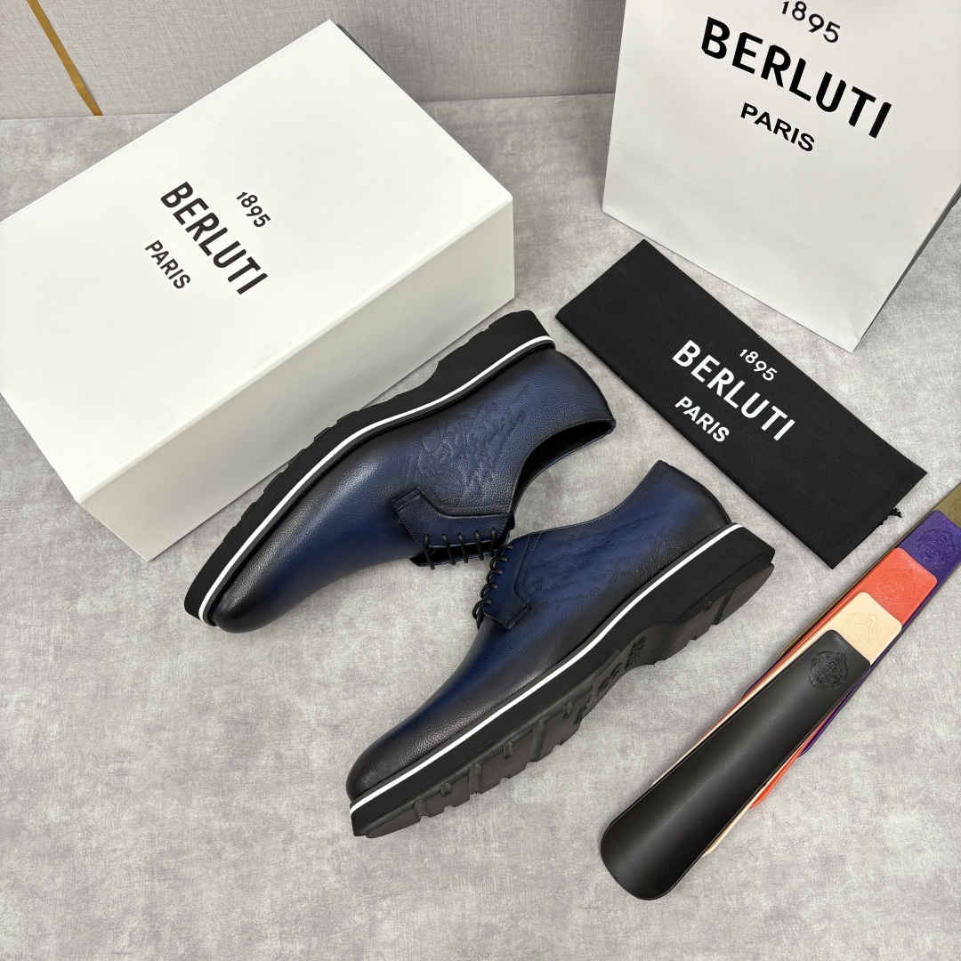 💋 💍 BERLUT* 布鲁提 New Alessio皮革牛津鞋 官方 17,100 男士厚底皮鞋 此款