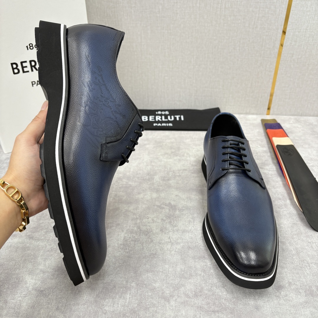 💋 💍 BERLUT* 布鲁提 New Alessio皮革牛津鞋 官方 17,100 男士厚底皮鞋 此款
