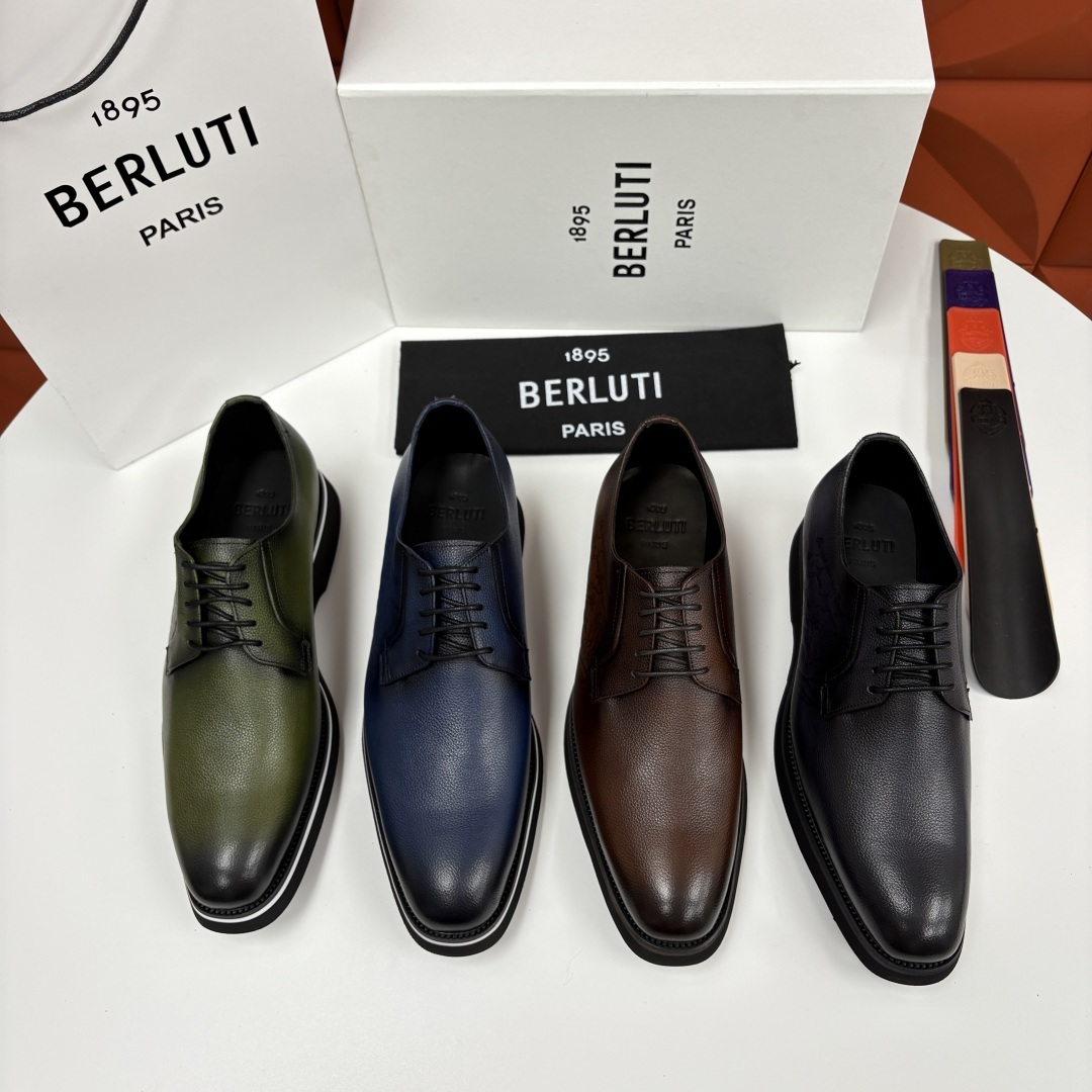 💋 💍 BERLUT* 布鲁提 New Alessio皮革牛津鞋 官方 17,100 男士厚底皮鞋 此款