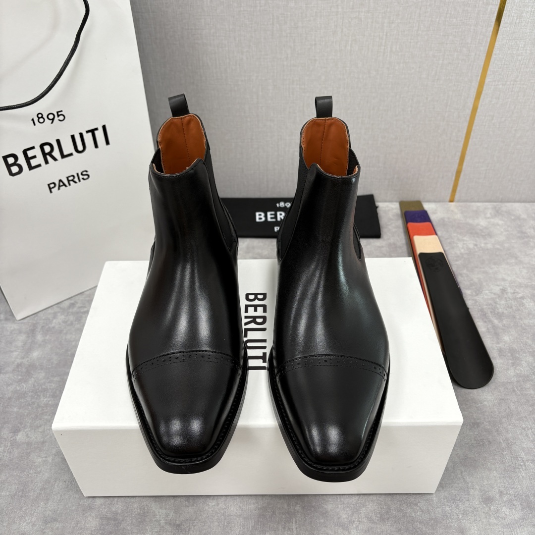 💋💍Berlut* 布鲁提 新品男士靴子 切尔西皮靴 以精湛工艺诠释奢华鞋履美学 这款靴子采用进口头层牛