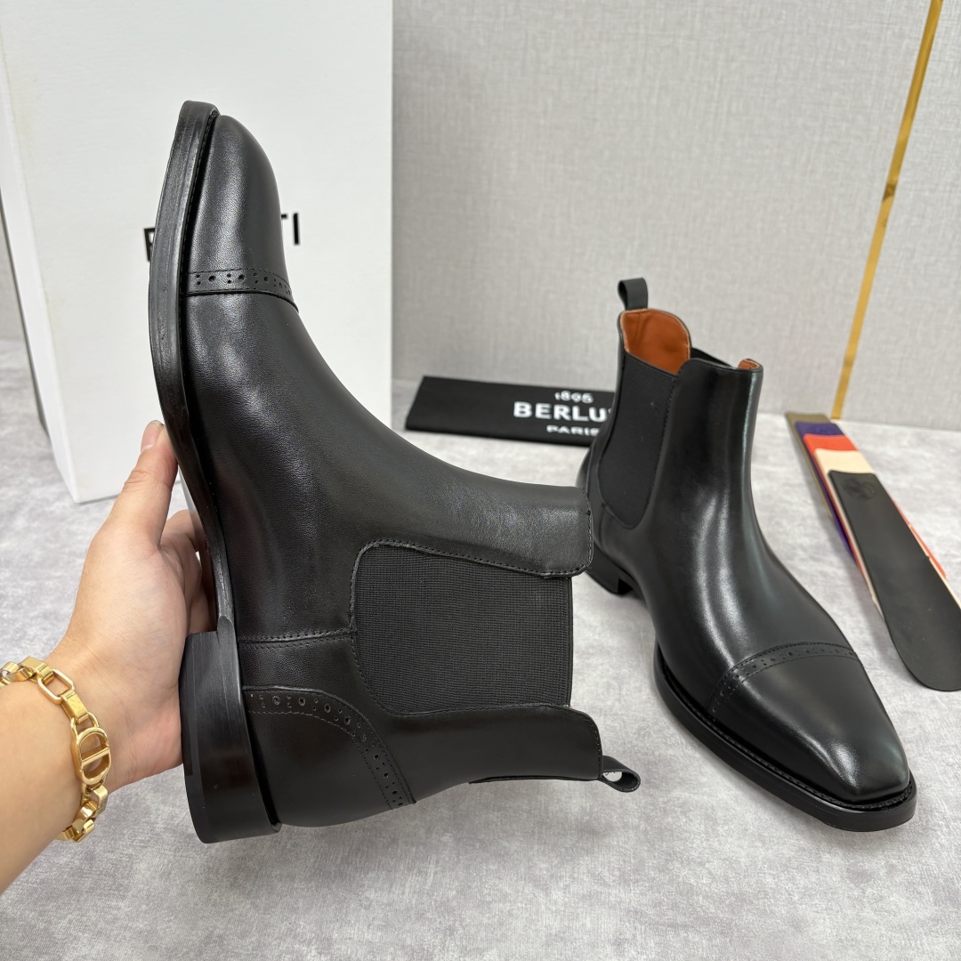💋💍Berlut* 布鲁提 新品男士靴子 切尔西皮靴 以精湛工艺诠释奢华鞋履美学 这款靴子采用进口头层牛