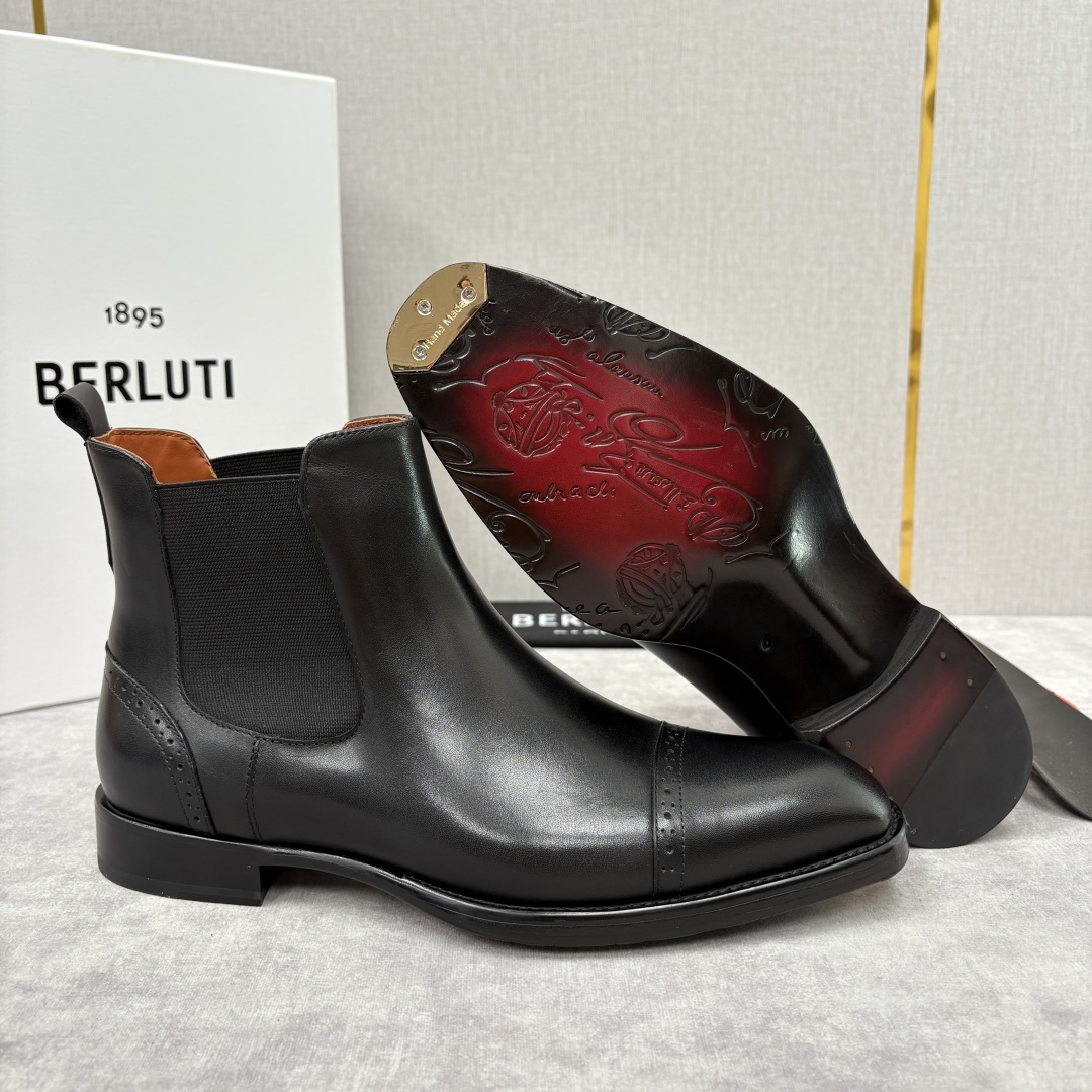💋💍Berlut* 布鲁提 新品男士靴子 切尔西皮靴 以精湛工艺诠释奢华鞋履美学 这款靴子采用进口头层牛