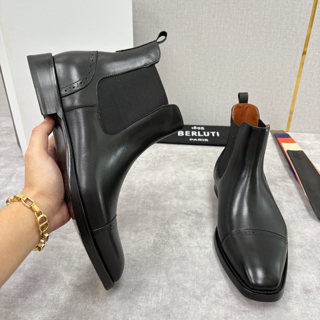 💋💍Berlut* 布鲁提 新品男士靴子 切尔西皮靴 以精湛工艺诠释奢华鞋履美学 这款靴子采用进口头层牛
