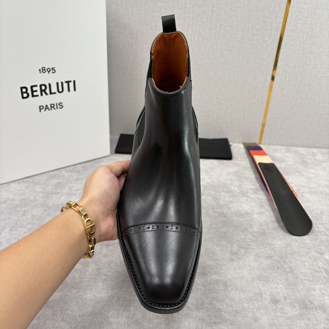 💋💍Berlut* 布鲁提 新品男士靴子 切尔西皮靴 以精湛工艺诠释奢华鞋履美学 这款靴子采用进口头层牛