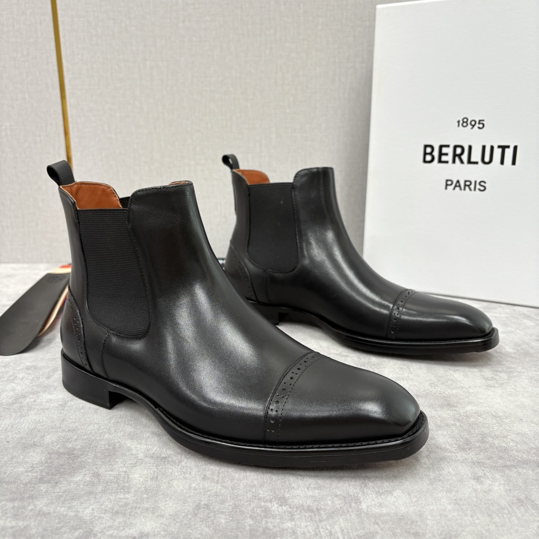 💋💍Berlut* 布鲁提 新品男士靴子 切尔西皮靴 以精湛工艺诠释奢华鞋履美学 这款靴子采用进口头层牛