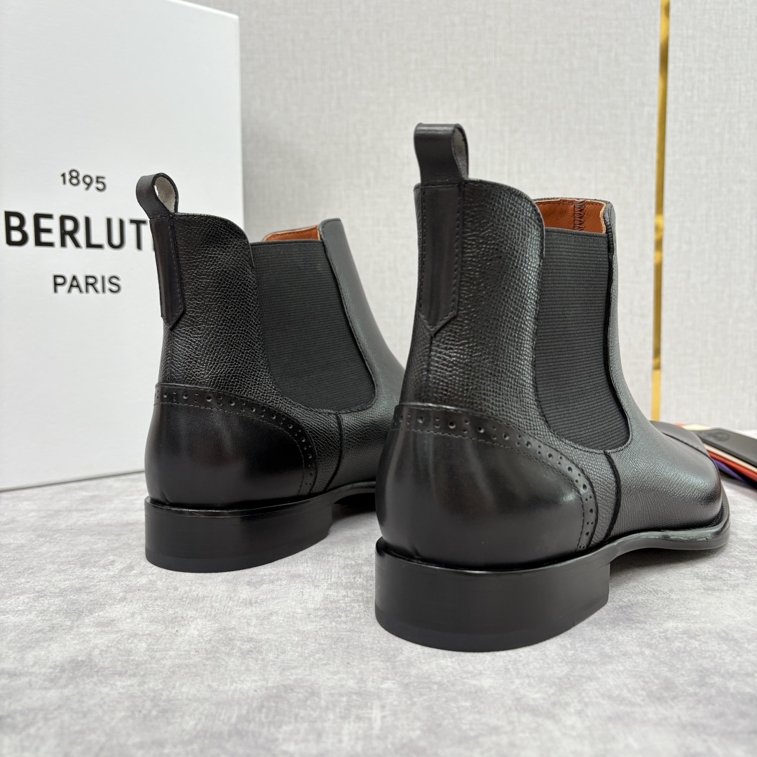 💋💍Berlut* 布鲁提 新品男士靴子 切尔西皮靴 以精湛工艺诠释奢华鞋履美学 这款靴子采用进口头层牛