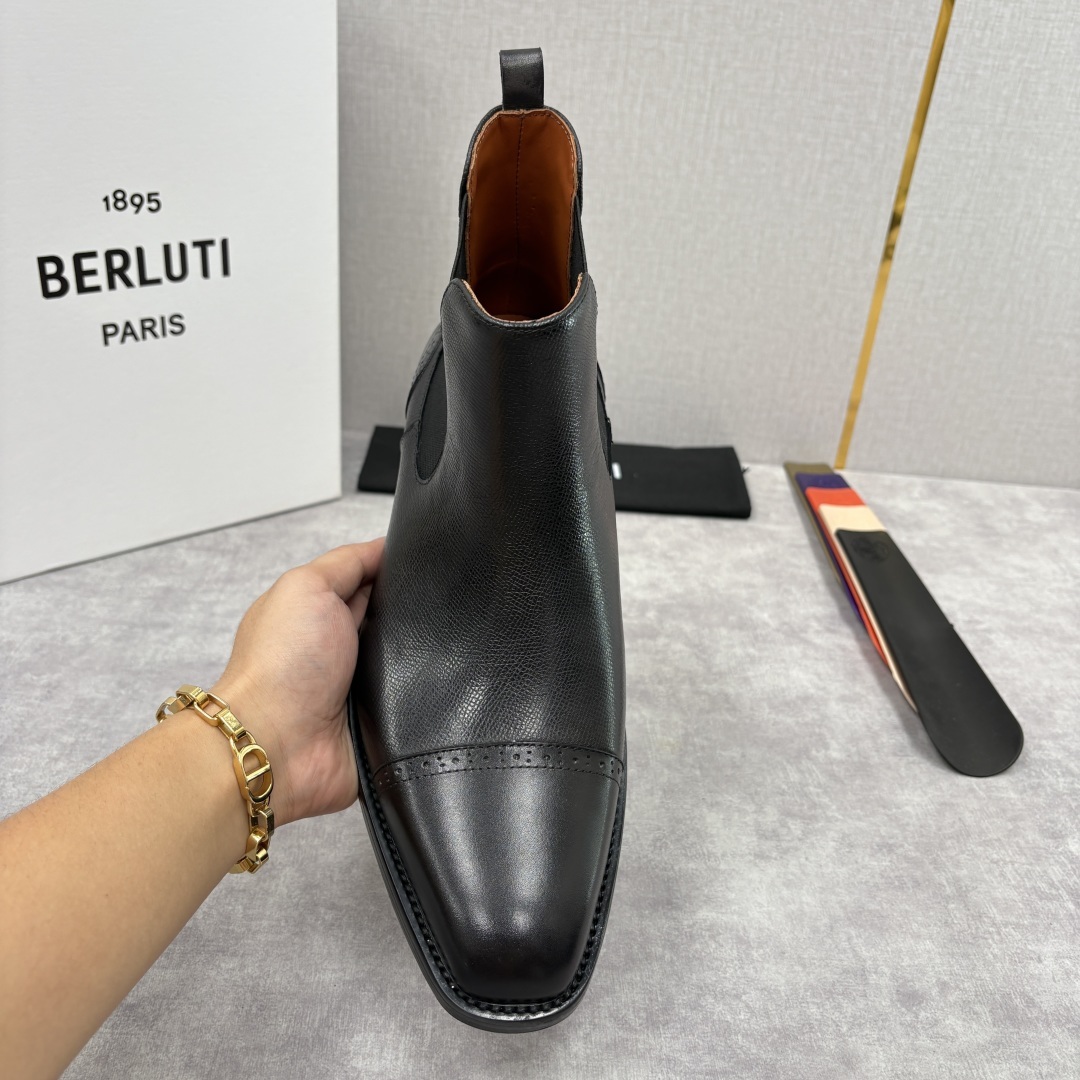 💋💍Berlut* 布鲁提 新品男士靴子 切尔西皮靴 以精湛工艺诠释奢华鞋履美学 这款靴子采用进口头层牛