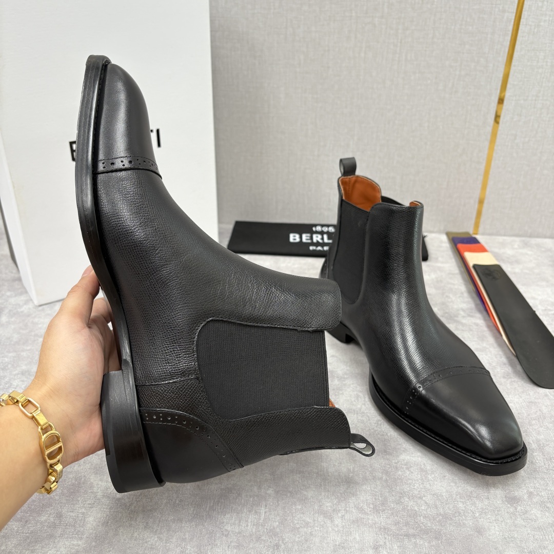 💋💍Berlut* 布鲁提 新品男士靴子 切尔西皮靴 以精湛工艺诠释奢华鞋履美学 这款靴子采用进口头层牛