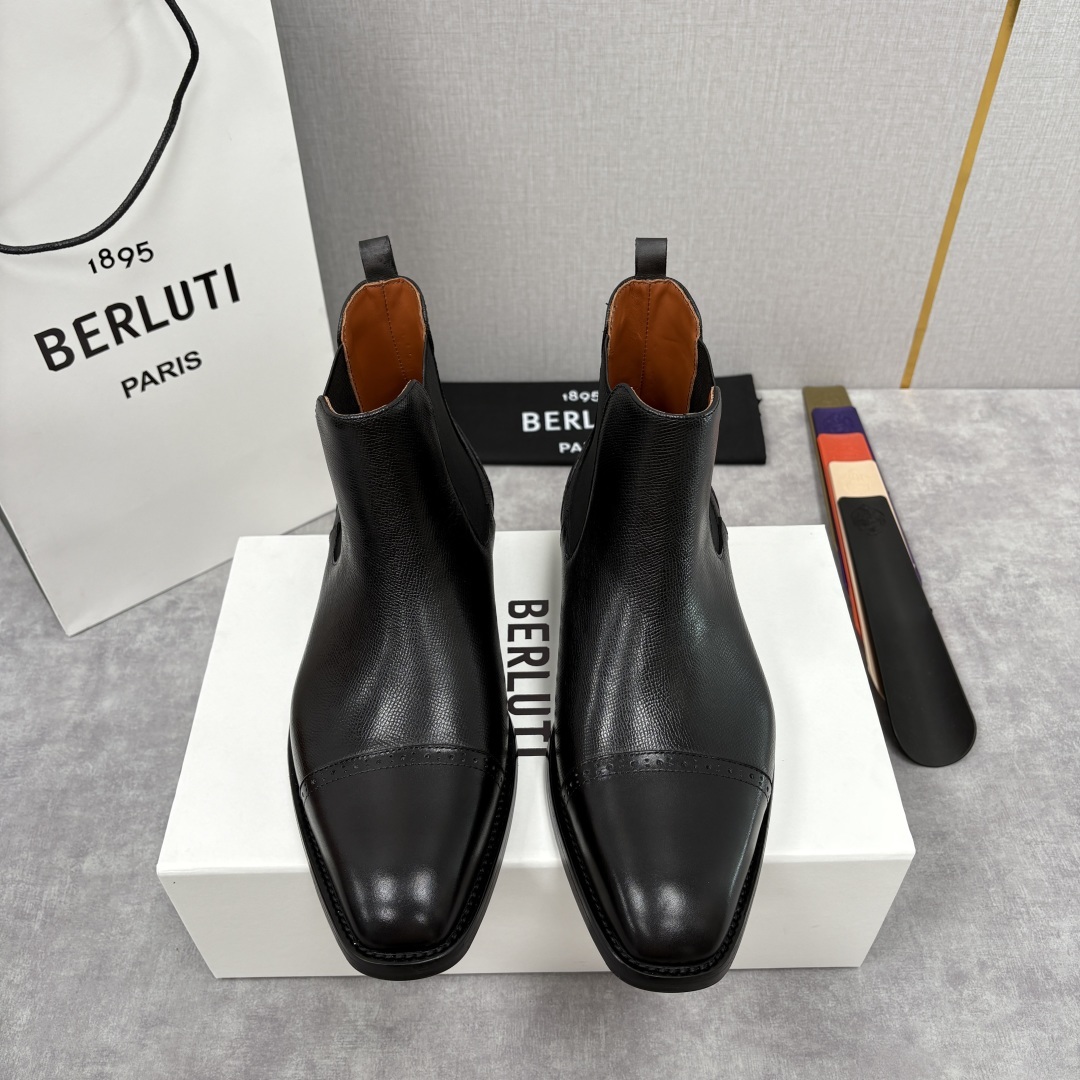 💋💍Berlut* 布鲁提 新品男士靴子 切尔西皮靴 以精湛工艺诠释奢华鞋履美学 这款靴子采用进口头层牛