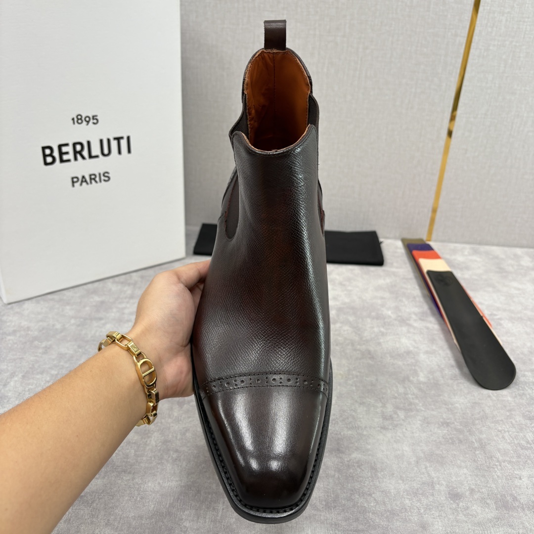 💋💍Berlut* 布鲁提 新品男士靴子 切尔西皮靴 以精湛工艺诠释奢华鞋履美学 这款靴子采用进口头层牛